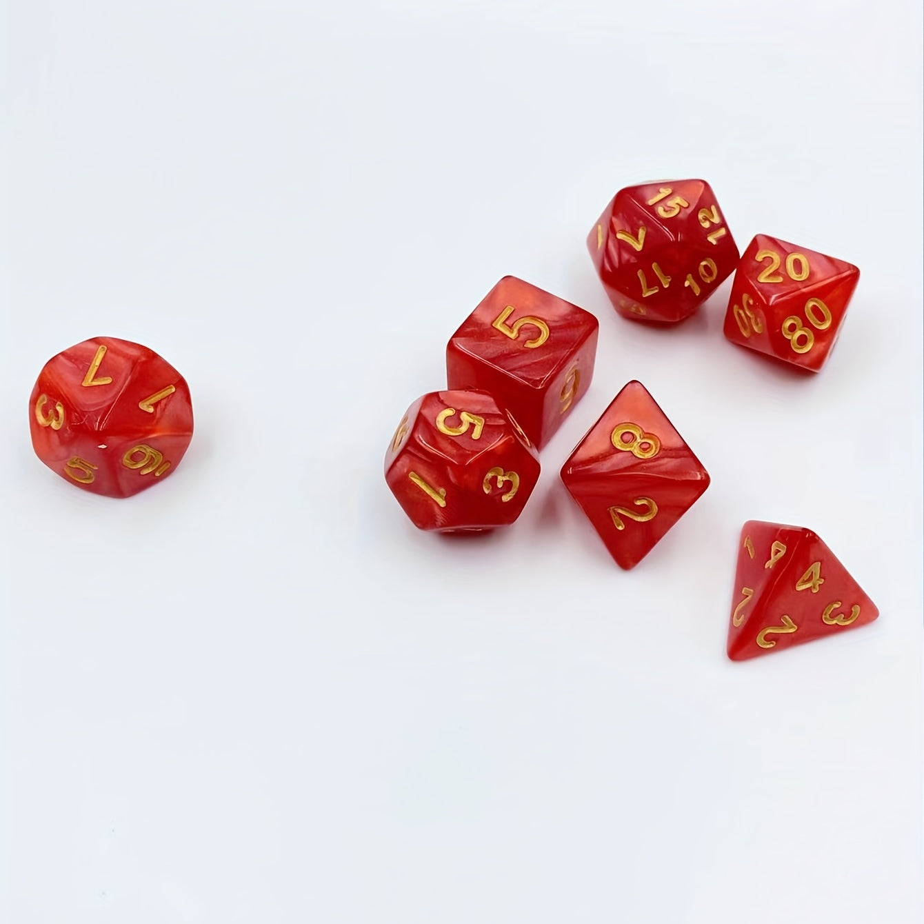 7pcs Polyhedral Dark Red Dice Set Board Game Accessories