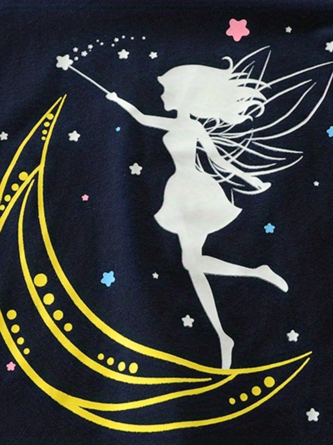 2pcs Girls Pajamas Cartoon Moon Girl Graphic Cotton Pjs Set