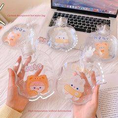 Cartoon Transparent Hot Water Bag Portable Hand Warmer For Winter