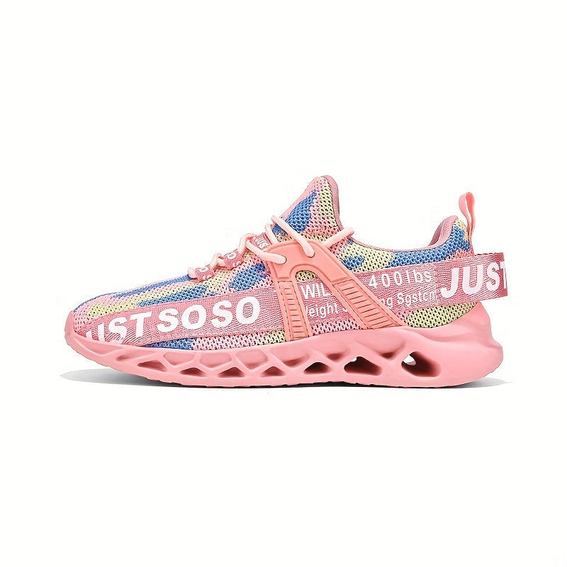 Women's Camo Print Woven Running Shoes Blade Sole Athletic Sneakers