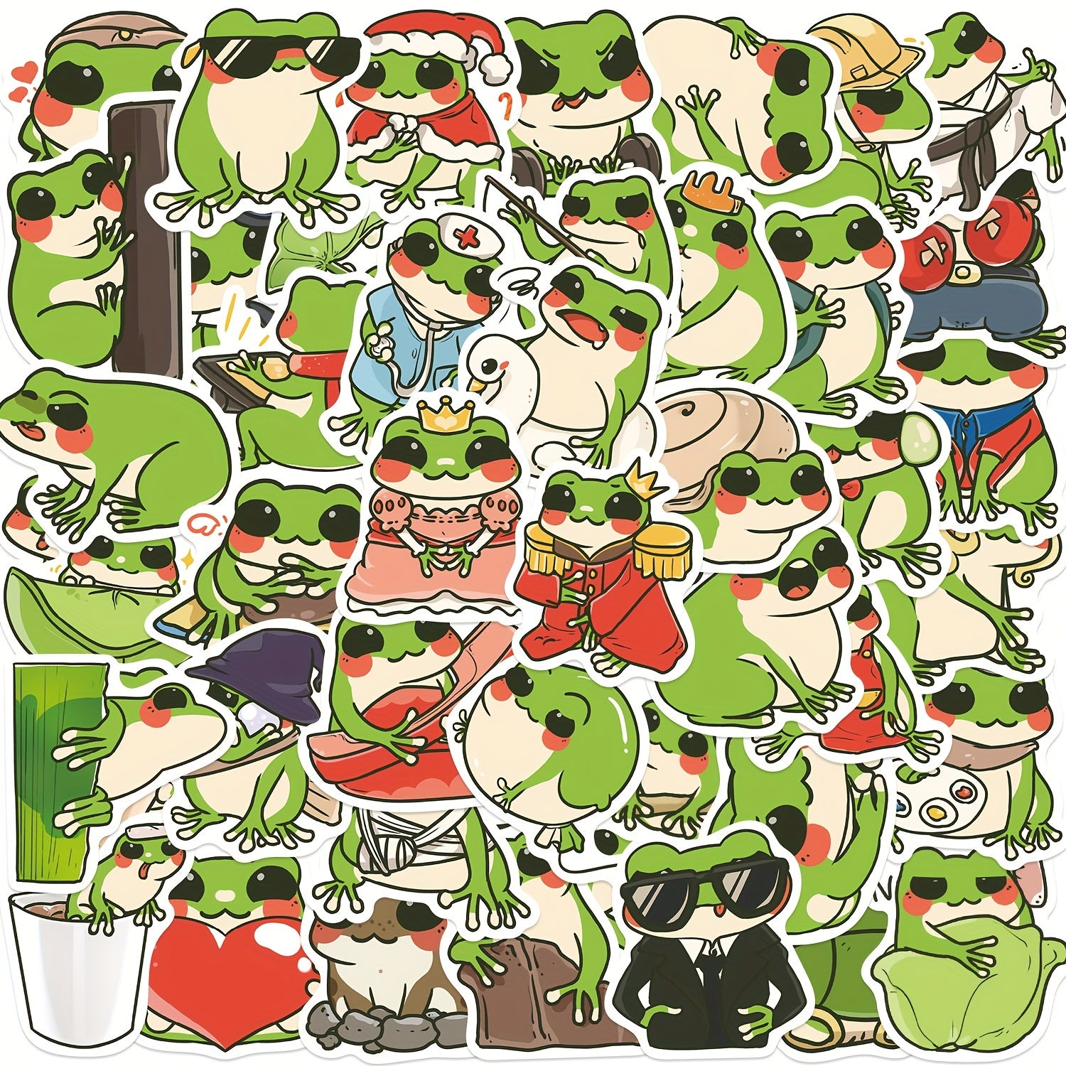 50 Cartoon Frog Graffiti Stickers for Phones Cups Computers Skateboards