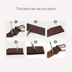 Men's Leather Business Casual Belt Classic Pants With Pin Buckle