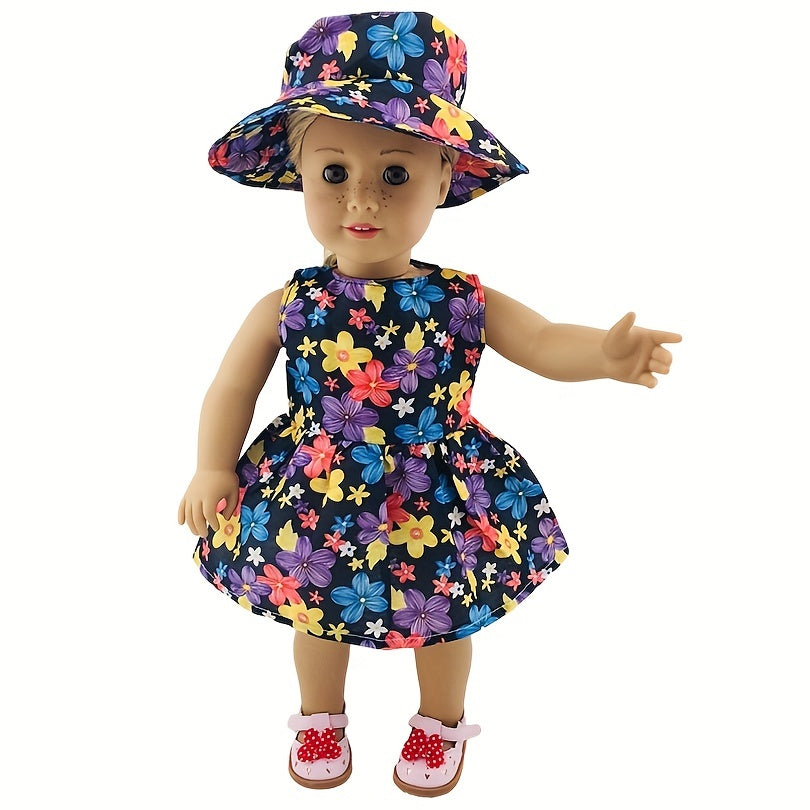 Flower Dress With Hats Doll Clothes Accessories