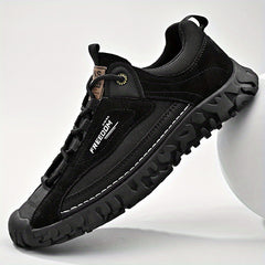Men's Leather Stitch Sneakers Wear resistant Non Slip Outdoor Shoes