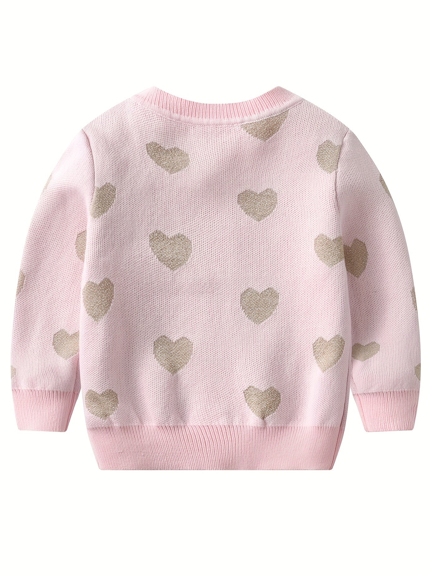 Toddler Girls' Knit Sequin Star Button Sweater