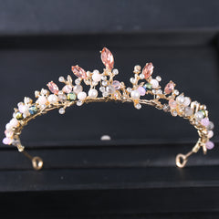 Bridal Rhinestone Pearl Headband Tiara Set