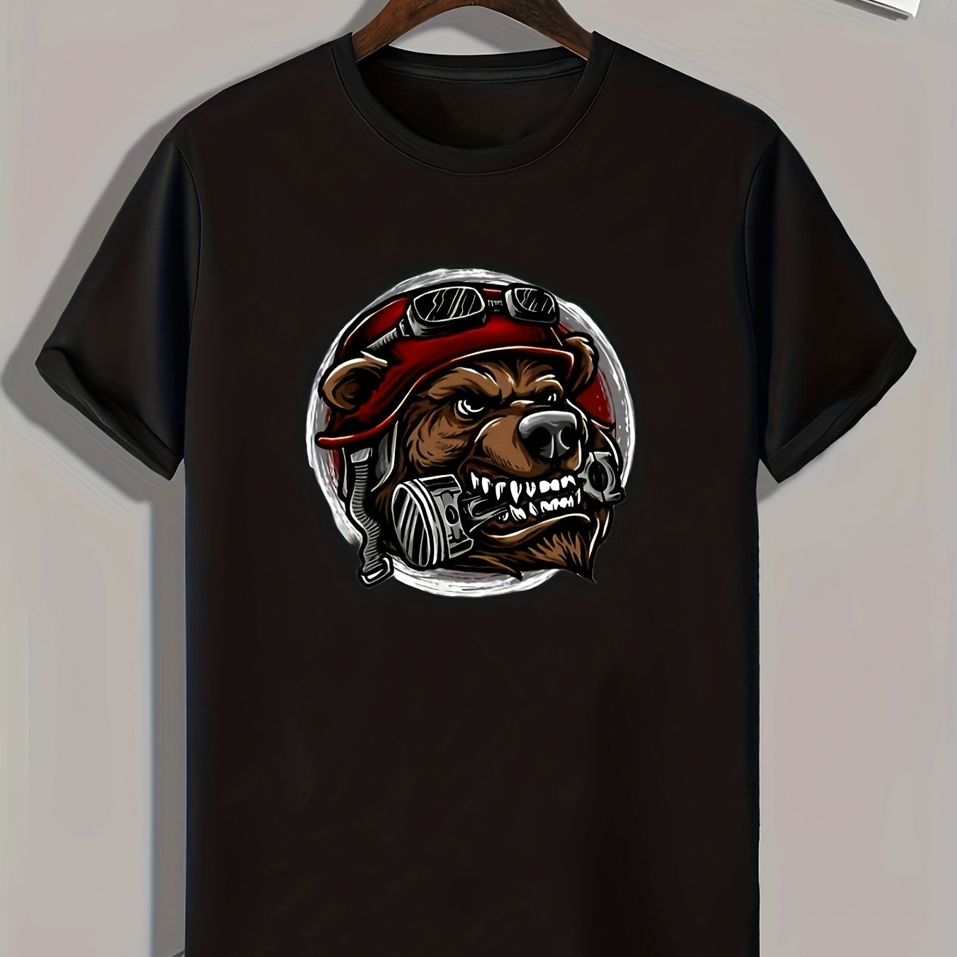 Wolf Print Men's Graphic T-shirt Casual Comfy Tee for Summer
