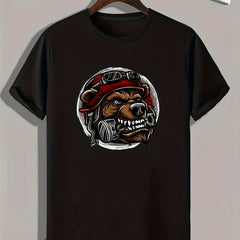 Wolf Print Men's Graphic T-shirt Casual Comfy Tee for Summer