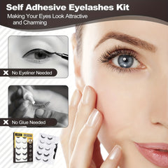 5 Pairs Reusable False Eyelashes Natural Soft Look with Tweezers No Glue Needed