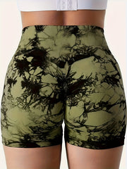 Tie Dye Quick Dry High Waist Yoga Shorts