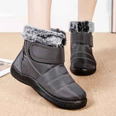 Waterproof Thermal Snow Boots Hook & Loop Furry Winter Ankle Boots
