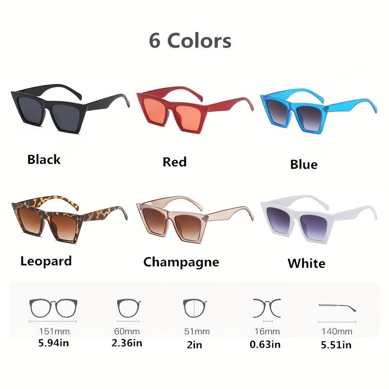 Square Cat Eye Sunglasses Vintage Gradient Eyeglasses Women Golf Driving