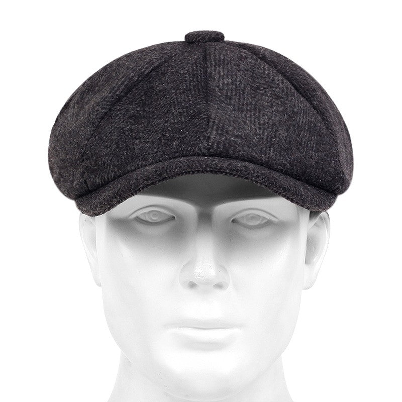 Men's Striped Newsboy Cap Classic Beret Hat