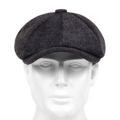 Men's Striped Newsboy Cap Classic Beret Hat