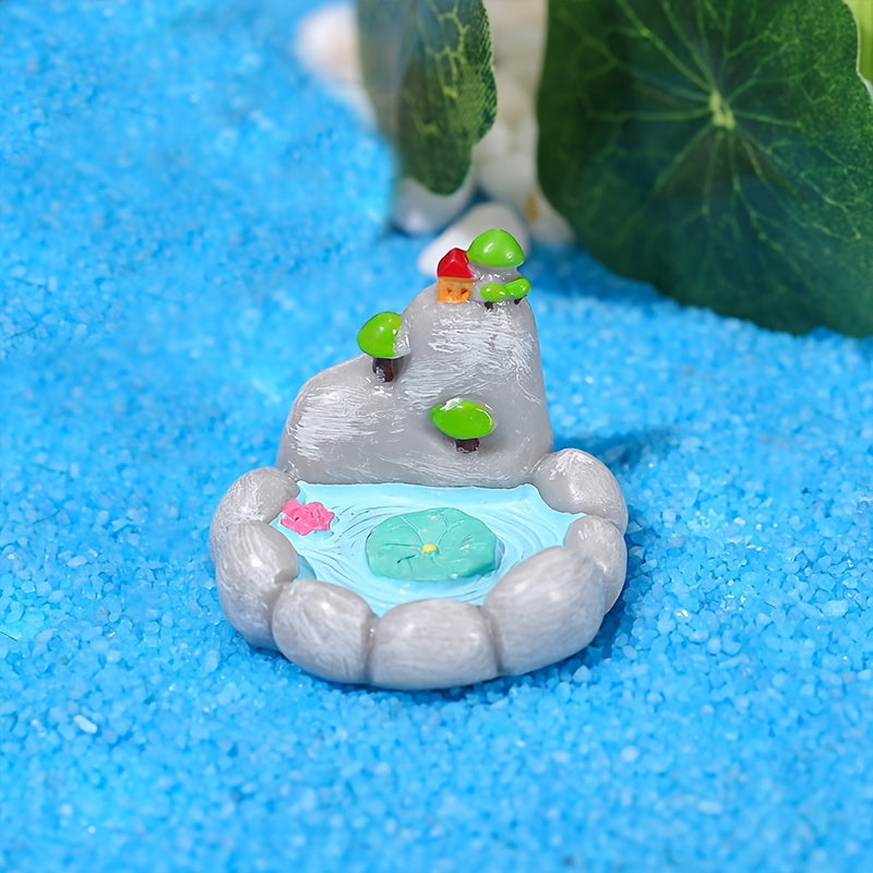 3pcs Christmas Mini Water Pool Pond Deco for Fairy Garden Mini Landscape