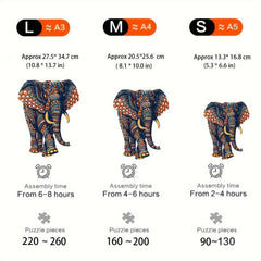 Elephant Wooden Jigsaw Puzzle Adult Decompression Unique Irregular Animal Shape