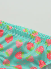Girls Strawberry Graphic Tankini Swimsuit Set