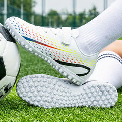 Unisex Turf Football Boots Hook Loop Fastener Outdoor Anti skid TF Soccer Cleats