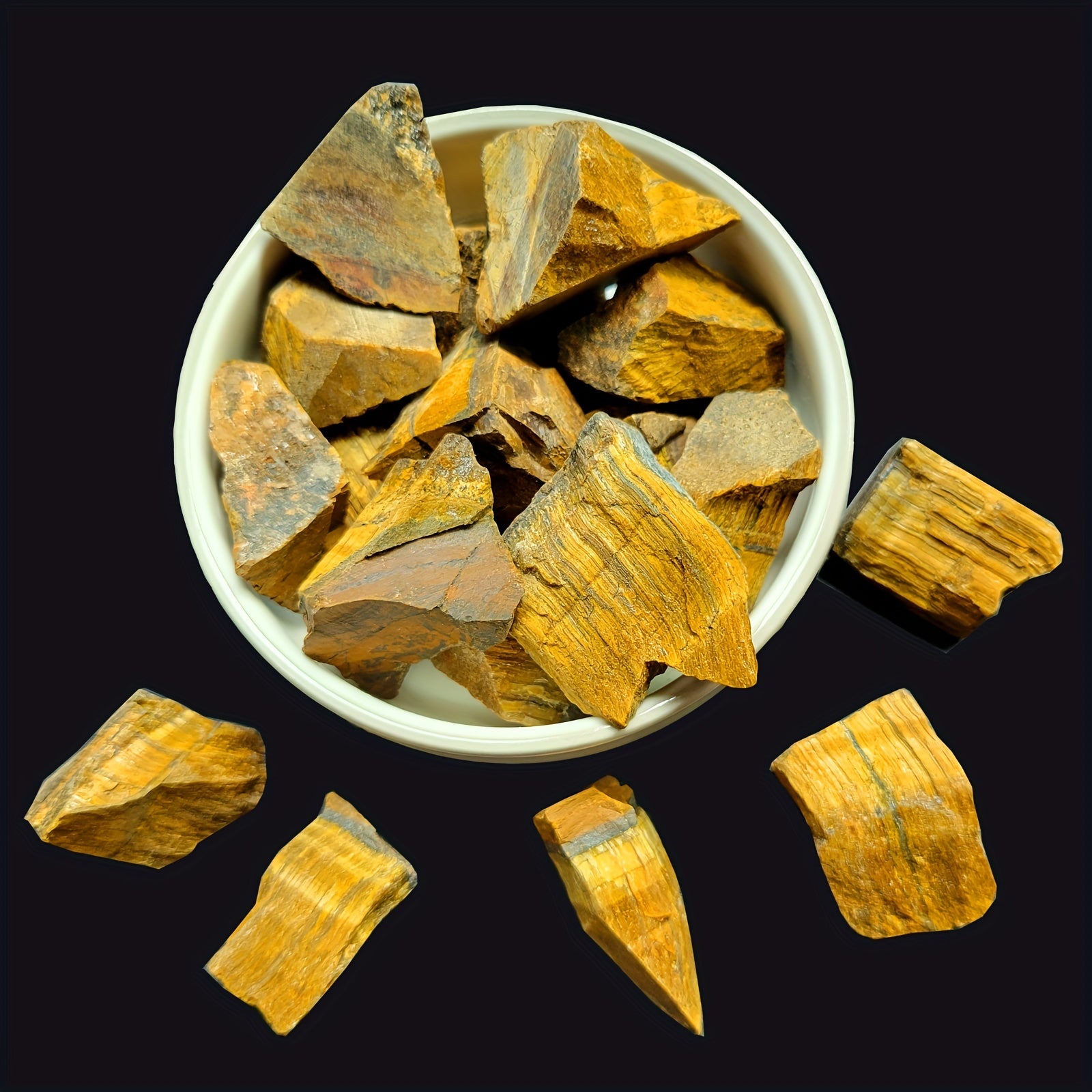 2OZ 4OZ Natural Tiger's Eye Rough Stones for Tumbling Wicca Reiki Healing