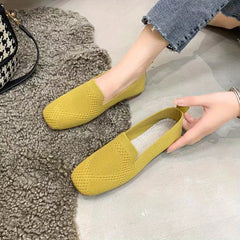 Women's Knitted Ballet Flats Comfortable Slip On Shoes