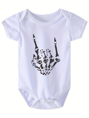 Skull Hand Halloween Funny Pattern Print Onesie Baby Pregnancy Sweatshirt