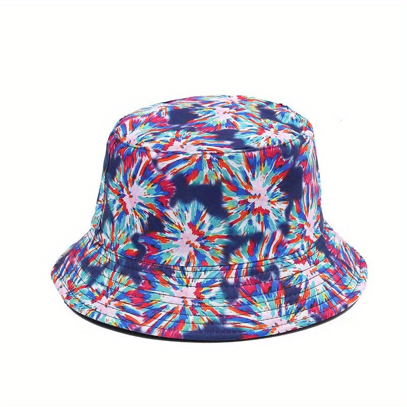 Men's Tie Dye Sunshade Hat Bucket Hat Summer Beach Packable Hat