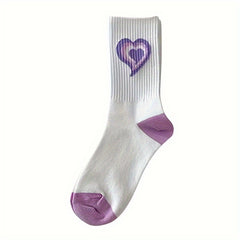 7 Heart Print Socks Women's Stockings & Hosiery