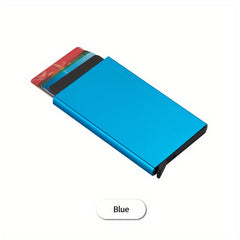 RFID Alum. Card Holder Slim Mini Pop Up Metal Wallet