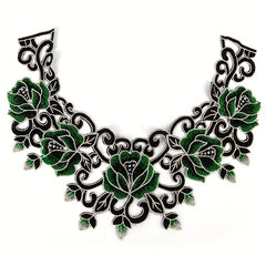 Green Lace Collar Embroidery Dress Applique DIY Neckline Costume D