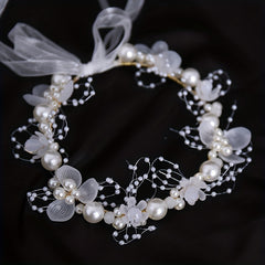 Faux Pearl Flower Headband Bridal Headdress Wedding Crown
