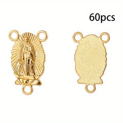 60pcs Religious Figure Pattern Hangings Jewelry Connectors