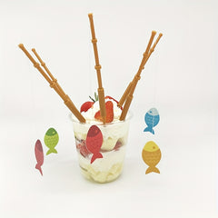 12pcs Mini Fishing Rod Cake Decoration for Party Gathering