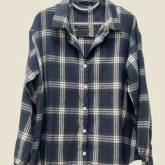 Preppy Blouse Women's Plus Plaid Print Long Sleeve Button Up Top