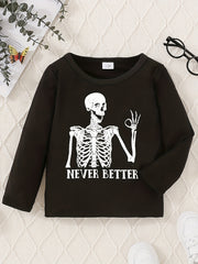 Toddler Baby Skull Print Sweatshirt Halloween Pullover