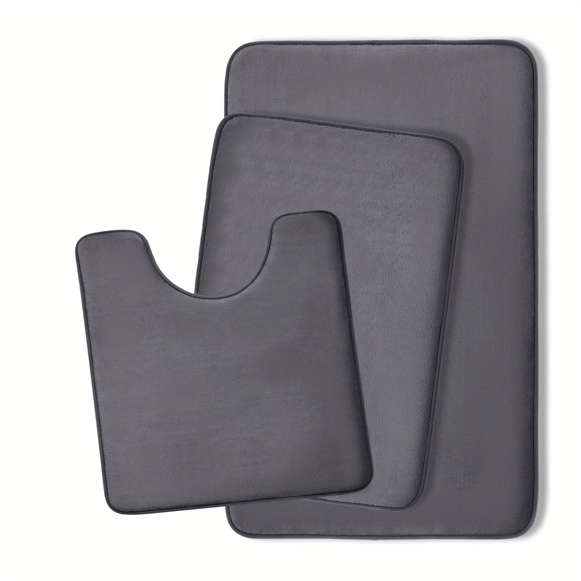 3pcs Memory Foam Bath Mats - Soft & Absorbent Non-Slip Foot Mat
