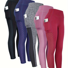 5pcs Yoga Pants With Pocket Stretch Leggings Women's Activewear
