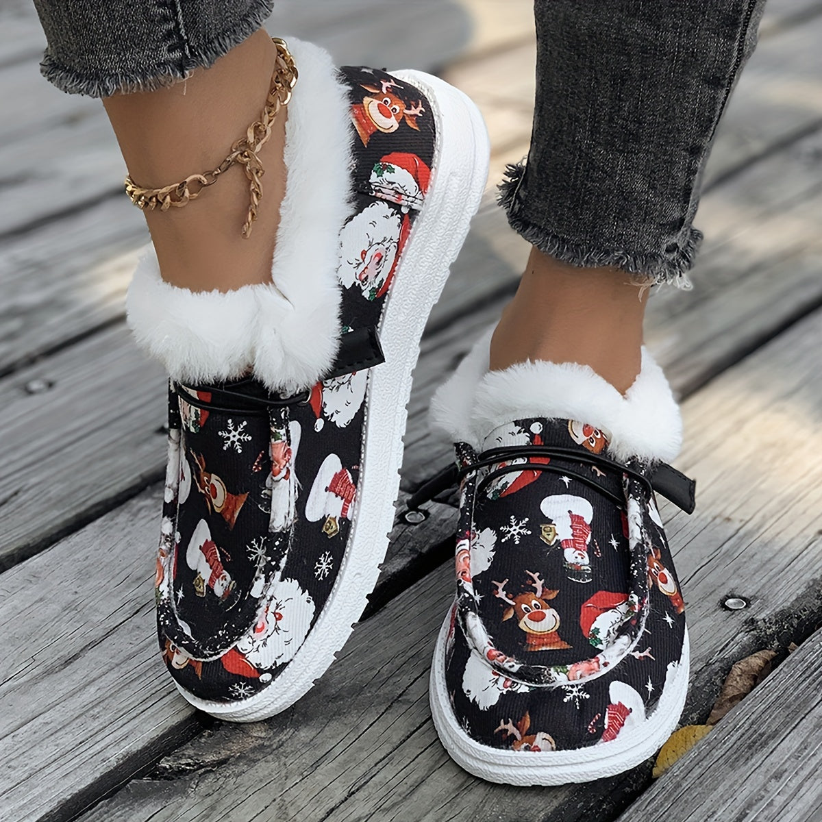 Women's Christmas Snow Boots Plush Comfort & Warmth