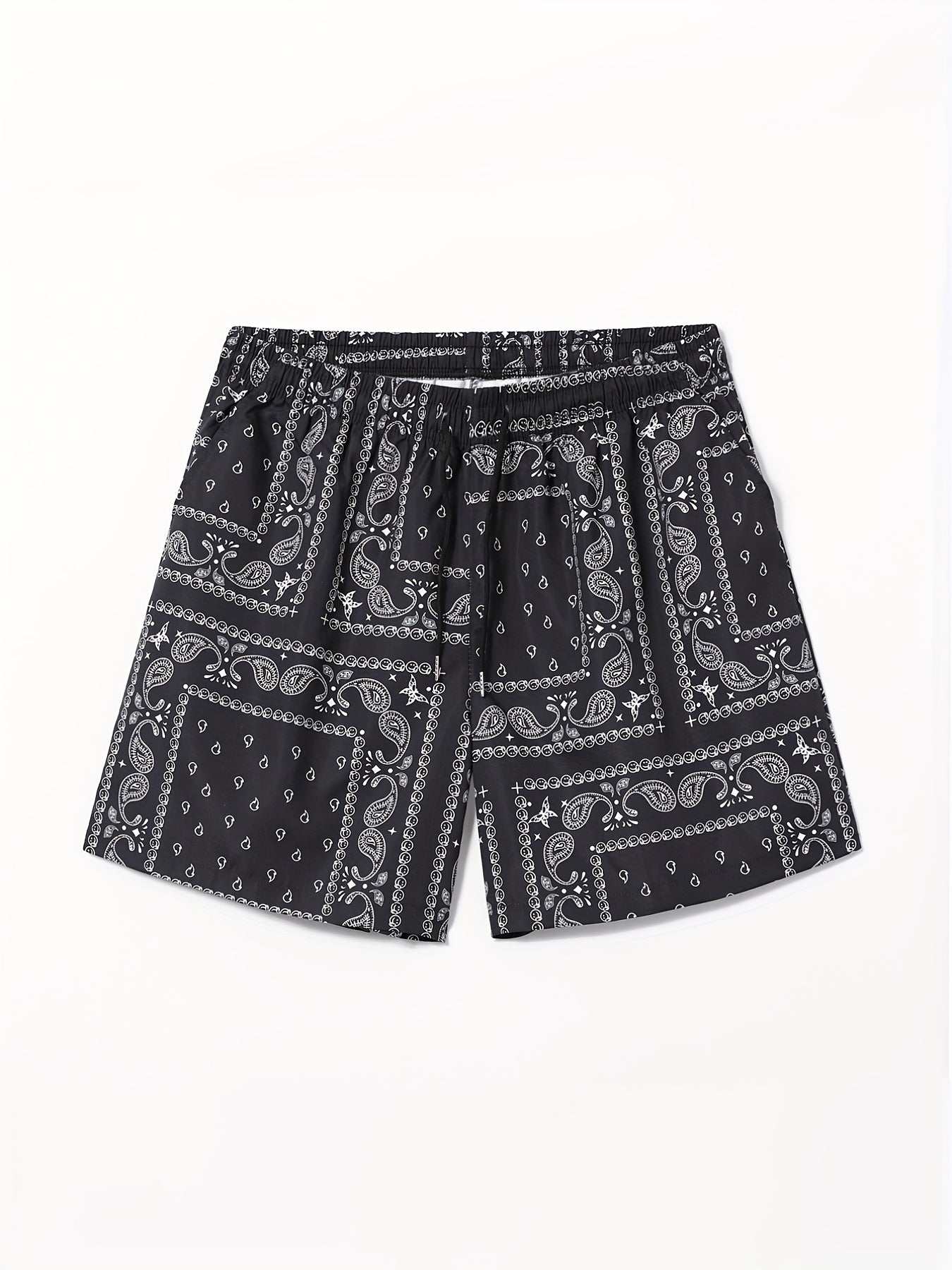 Paisley Pattern Beach Shorts Drawstring Waist Men's Casual Summer Resort