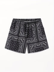Paisley Pattern Beach Shorts Drawstring Waist Men's Casual Summer Resort