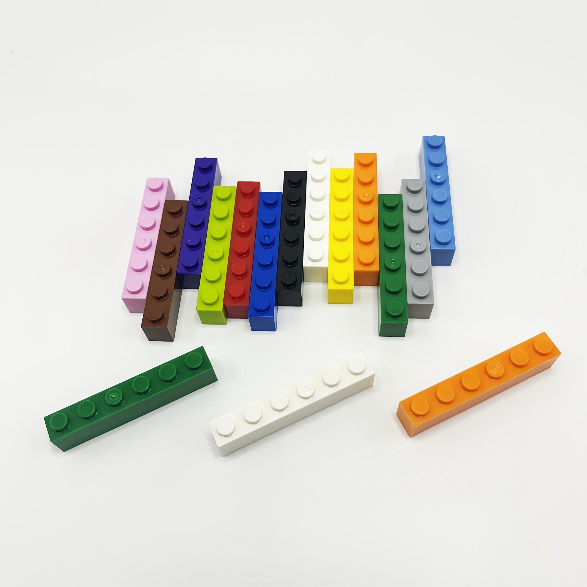 30pcs Multicolor Blocks 1x6 Studs Hole Small Building Block Toy