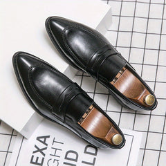 Men's Formal Dress Shoes Slip On Pointed Toe Low Top Classic