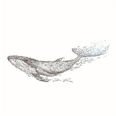 Whale Wall Sticker Geometric Pattern Modern Background Wallpaper