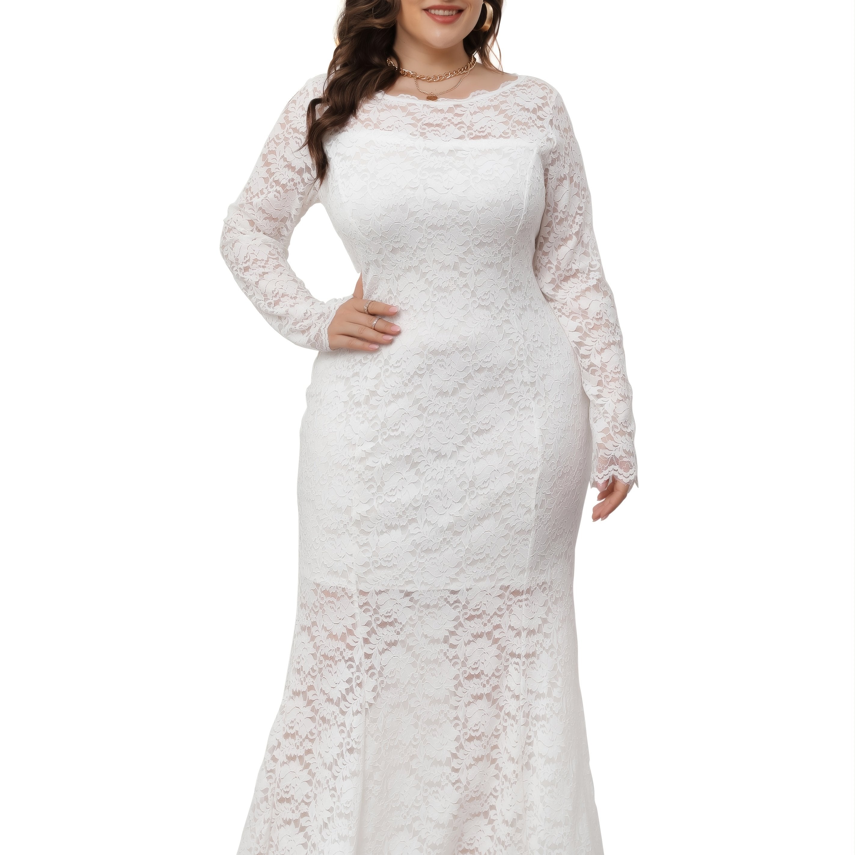 Floral Print Mesh Sleeve Maxi Dress Plus Size