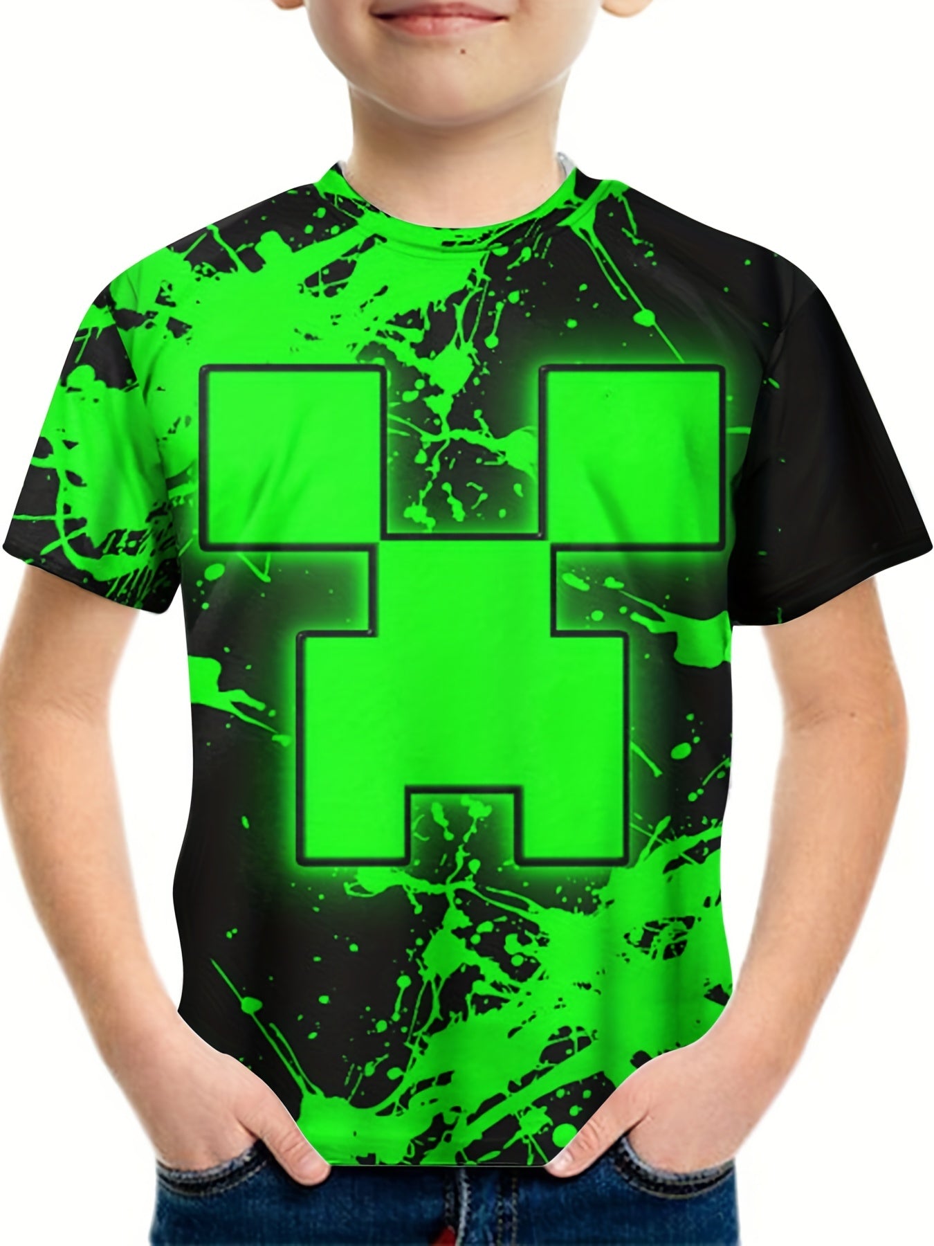 Kids 3D Print Casual T-shirt Geo Graphic Tee