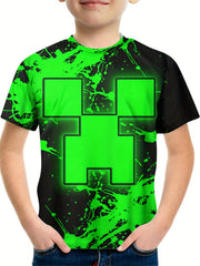 Kids 3D Print Casual T-shirt Geo Graphic Tee