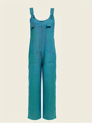 Solid Knot Strap Overall Jumpsuit Casual