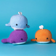 Whales Plush Crochet Kit For Beginners - Knitting Kit With Yarn & Instructions