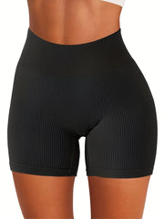 Ribbed Yoga Sports Shorts High Waist Stretchy Sexy Shorts