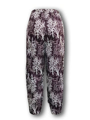 Plant Print Elastic Waist Loose Pants for Spring & Summer