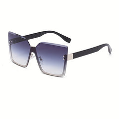 Women's Semi Rimless Oversized Sunglasses UV400 Gradient Shades with Case